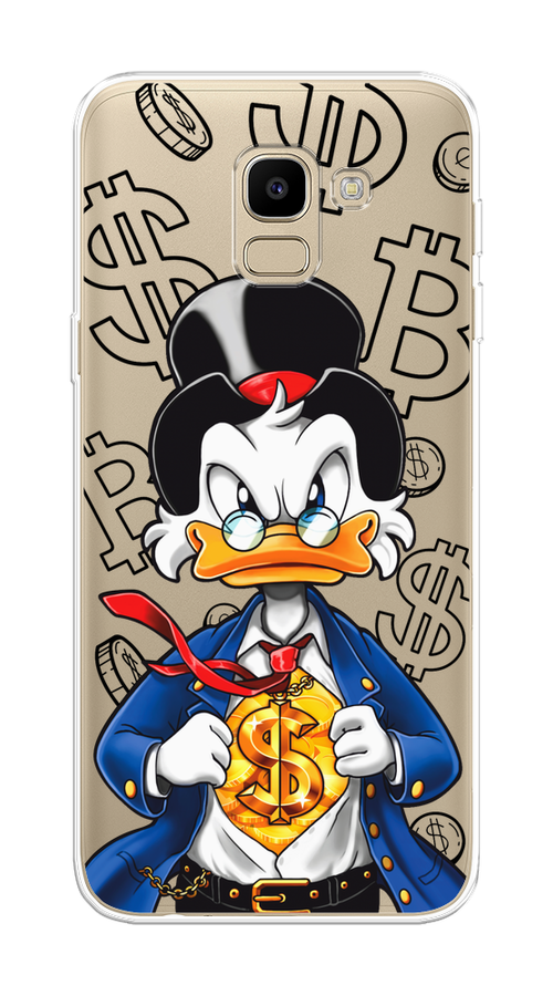 

Чехол на Samsung Galaxy J6 2018 "Scrooge Goldman", Черный;белый;синий, 26150-1