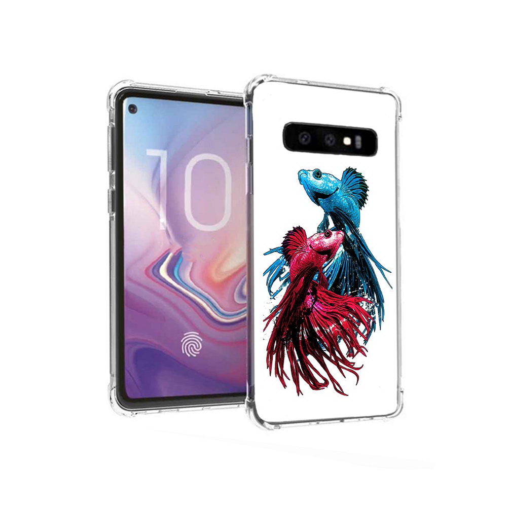 

Чехол MyPads Tocco для Samsung Galaxy S10 рыбы петушки (PT125897.498.592), Прозрачный, Tocco