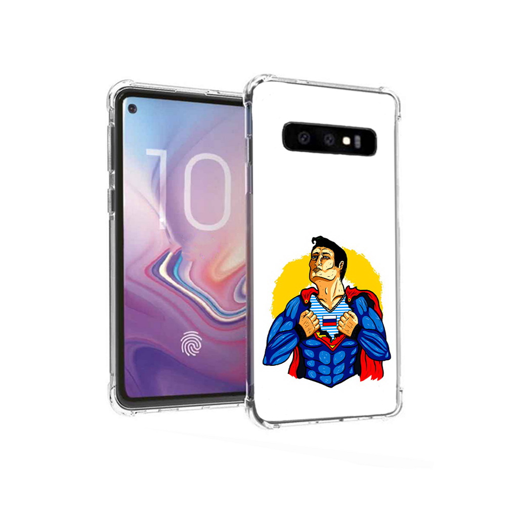 

Чехол MyPads Tocco для Samsung Galaxy S10 русский супермен (PT125897.498.591), Прозрачный, Tocco