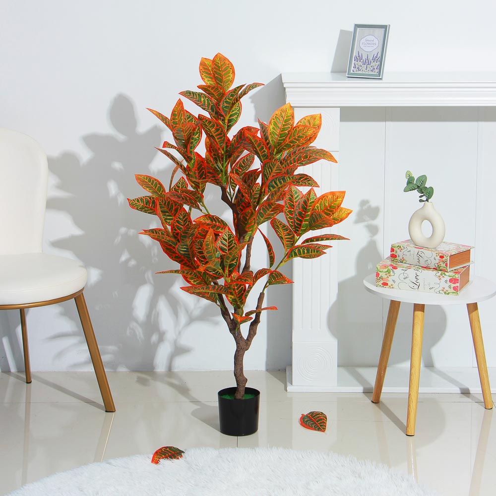 

INBLOOM Растение искусственное, 120см, 108 листьев, с горшком, красное, Зеленый;оранжевый, 008011
