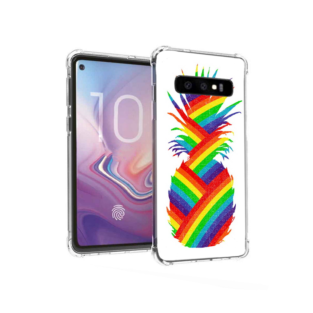 Чехол MyPads Tocco для Samsung Galaxy S10 радужный ананас (PT125897.498.566)