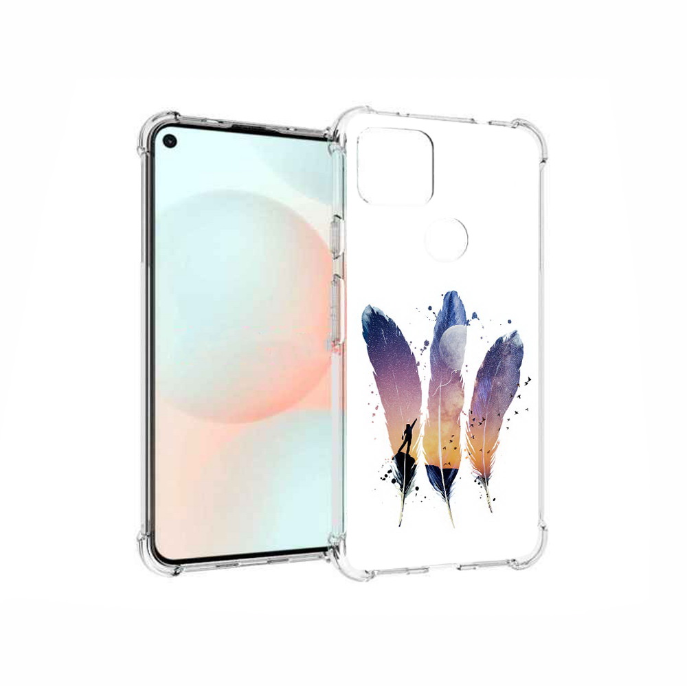 

Чехол MyPads Tocco для Google Pixel 5A небесные перья, Прозрачный, Tocco