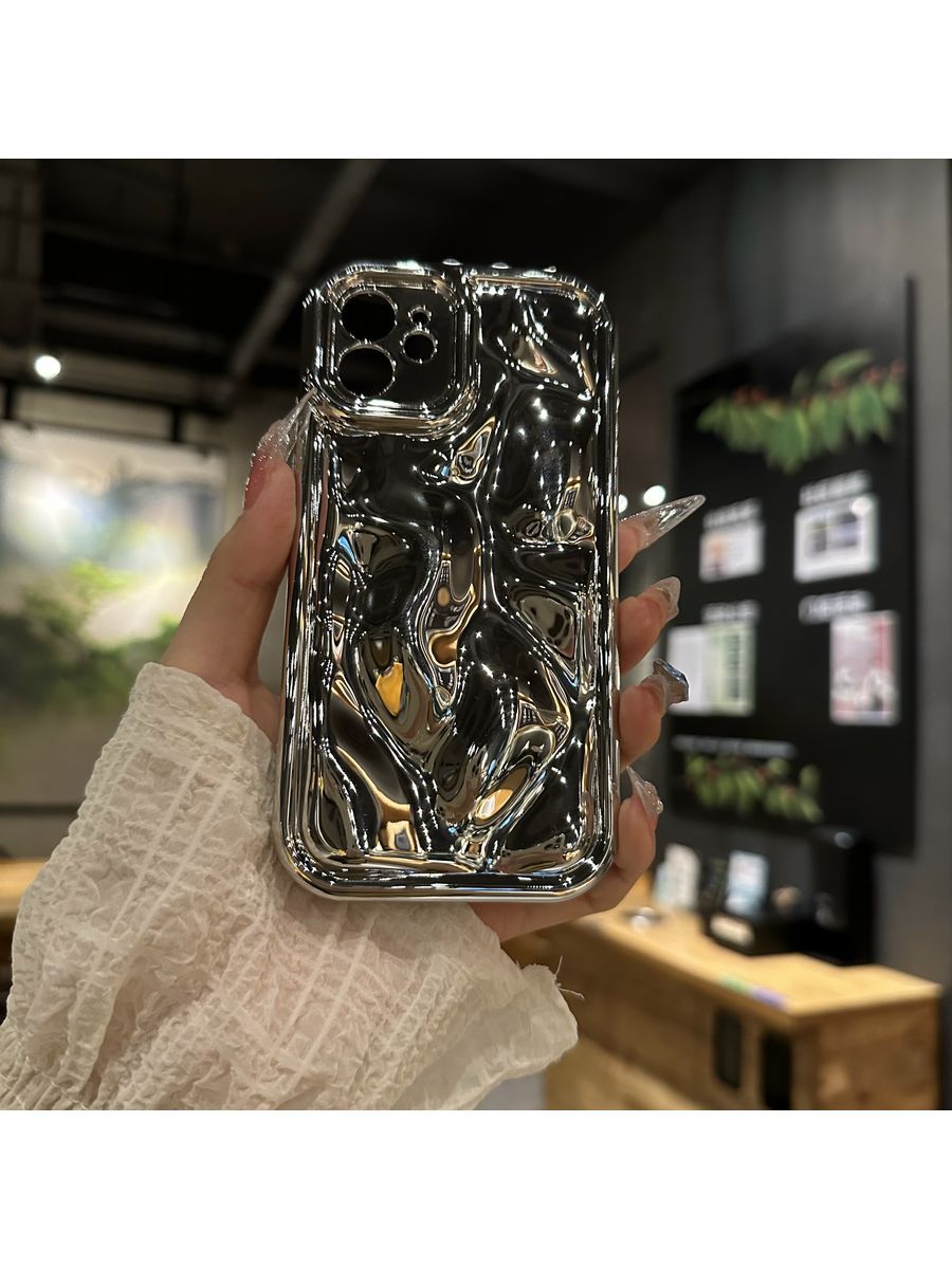 

Чехол на iPhone 12 с защитой камеры, Серебристый, Z051 Apple iPhone 12