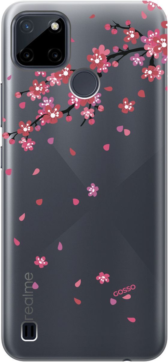 

Силиконовый чехол на Realme C21Y "Sakura" прозрачный, Прозрачный;коричневый, 4887