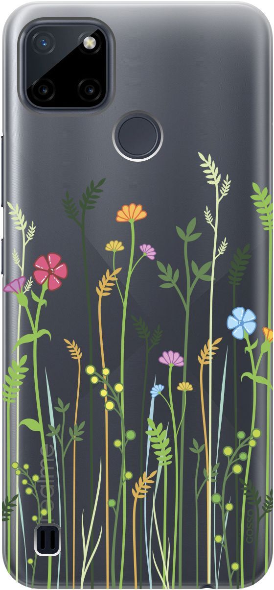 

Силиконовый чехол на Realme C21Y "Flowers and Fern" прозрачный, Прозрачный;желтый, 4887