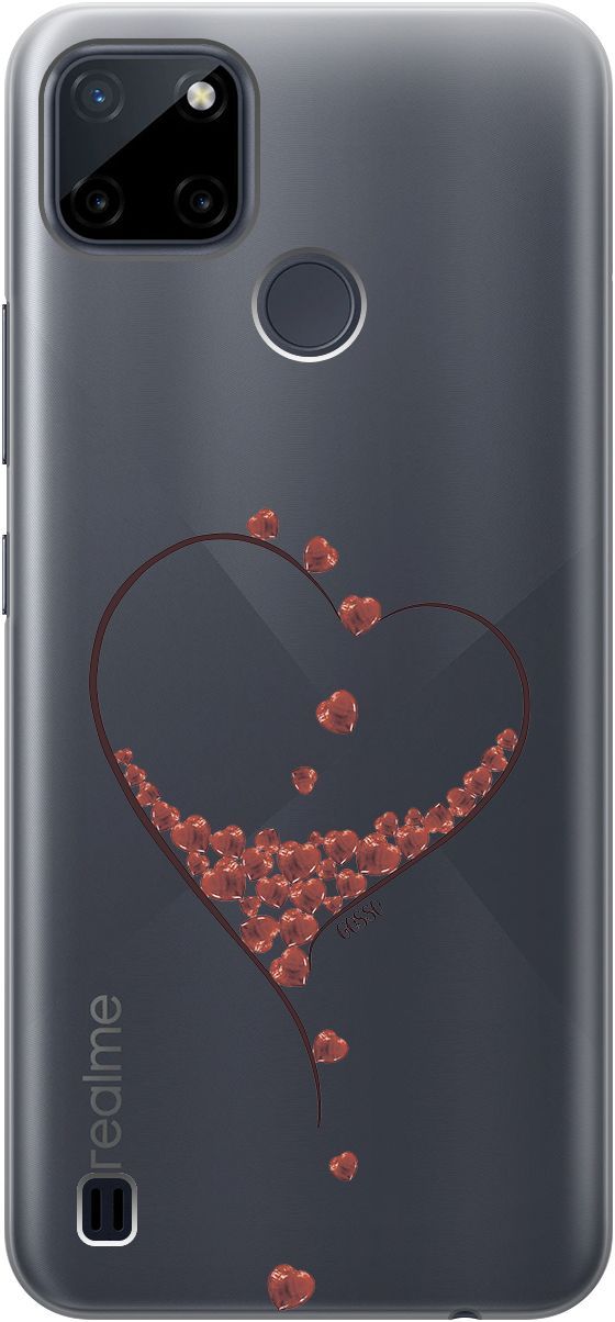 

Силиконовый чехол на Realme C21Y "Little hearts" прозрачный, Прозрачный;черный, 4887