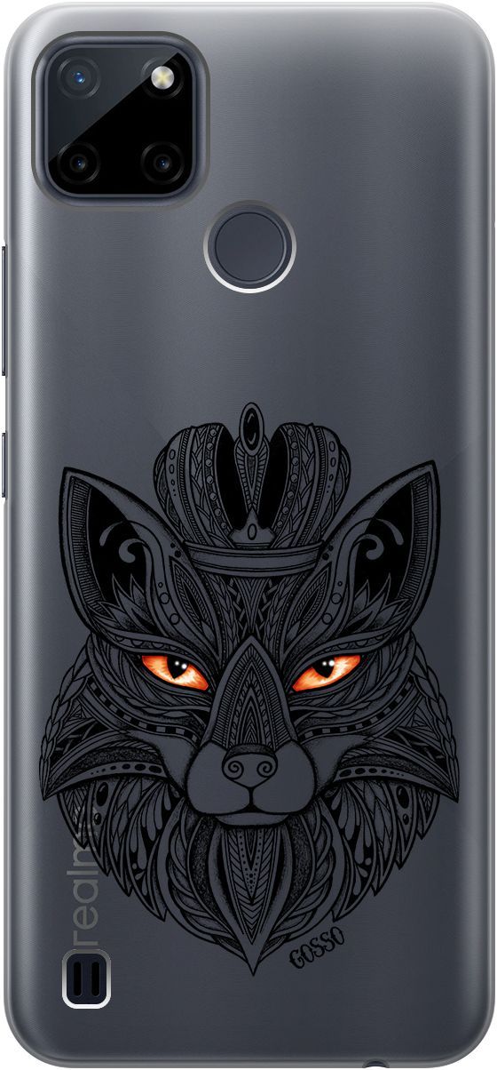 

Силиконовый чехол на Realme C21Y "Fox Queen" прозрачный, Прозрачный;серый, 4887