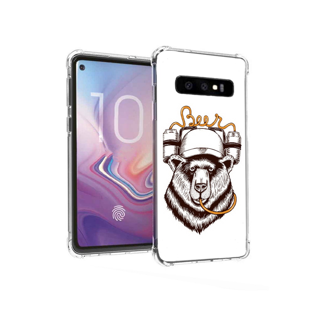 

Чехол MyPads Tocco для Samsung Galaxy S10 пивной медведь (PT125897.498.538), Прозрачный, Tocco