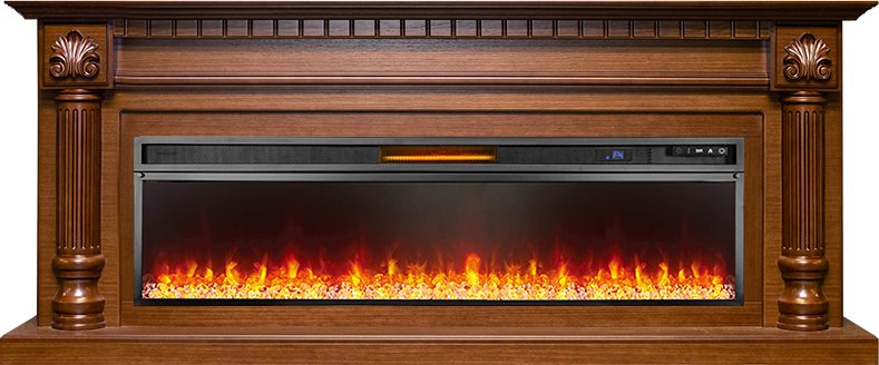 фото Каминокомплект edinburg 60 - орех с очагом vision 60 led royal flame