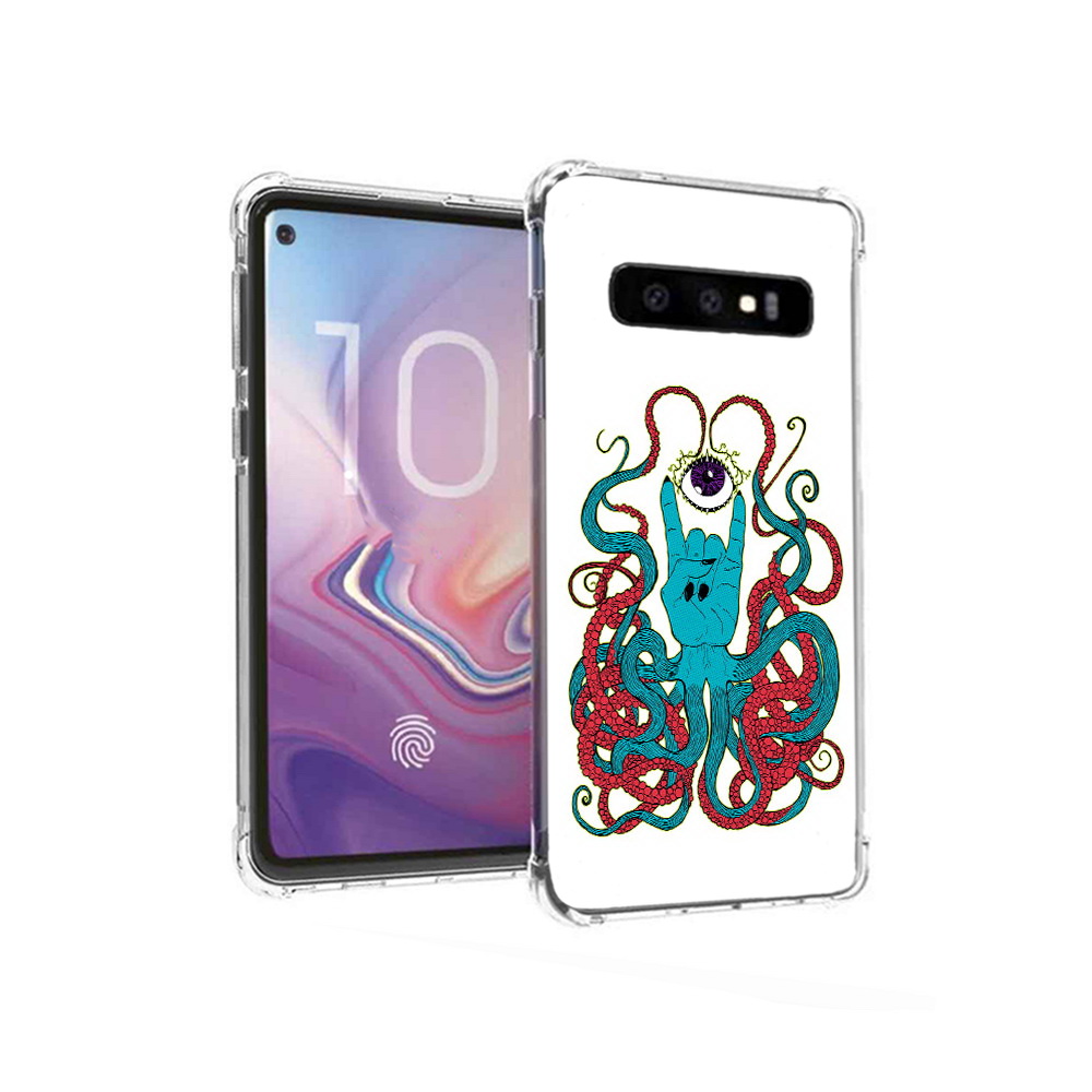 

Чехол MyPads Tocco для Samsung Galaxy S10 осьминог-рука абстракция (PT125897.498.530), Прозрачный, Tocco