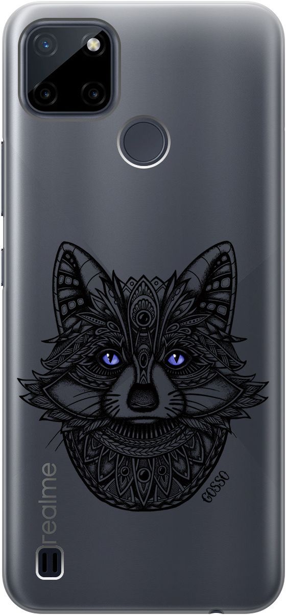 

Силиконовый чехол на Realme C21Y "Grand Raccoon" прозрачный, Прозрачный;синий, 4887