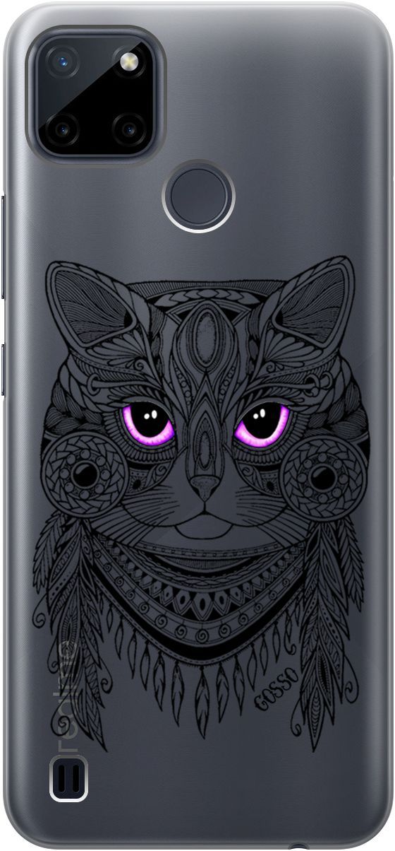 

Силиконовый чехол на Realme C21Y "Grand Cat" прозрачный, Прозрачный;фиолетовый, 4887