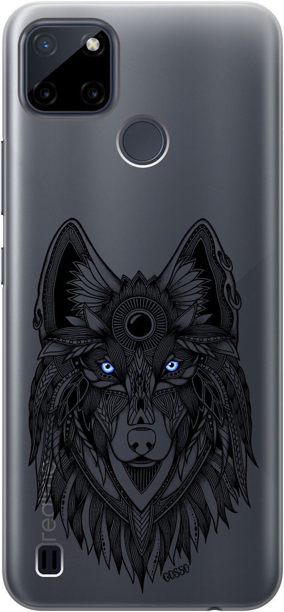 

Силиконовый чехол на Realme C21Y "Grand Wolf" прозрачный, Прозрачный;голубой, 4887