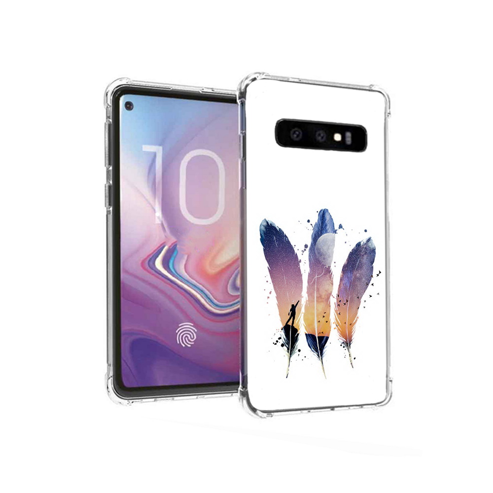 

Чехол MyPads Tocco для Samsung Galaxy S10 небесные перья (PT125897.498.519), Прозрачный, Tocco