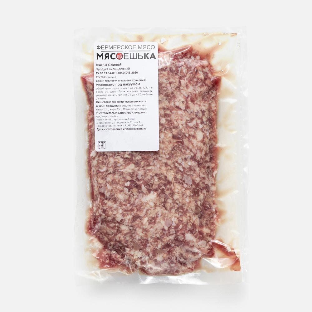 

Фарш Мясоешька свиной, охлаждённый, 400 г