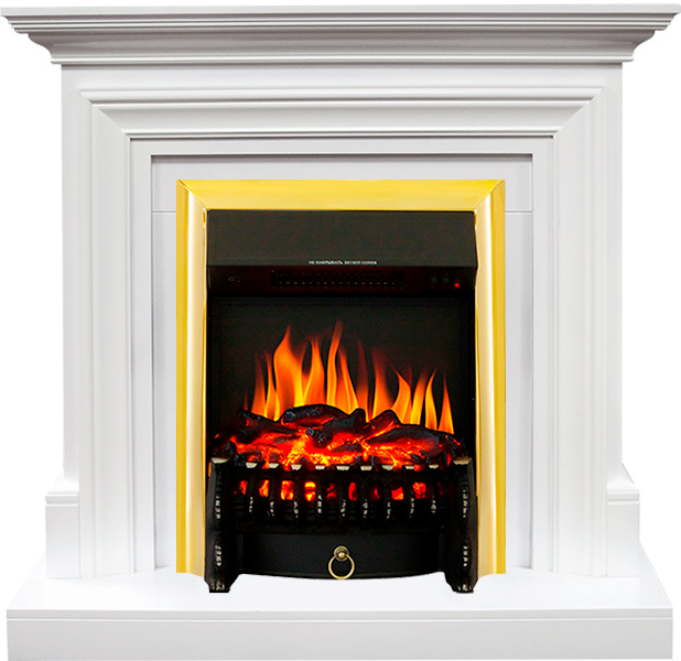 фото Каминокомплект bradford - белый с очагом fobos fx brass royal flame