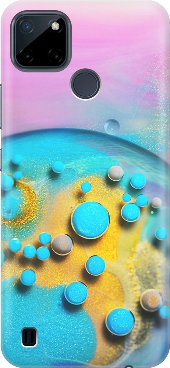

Силиконовый чехол на Realme C21Y "Цветные капли", Голубой;оранжевый, 4872