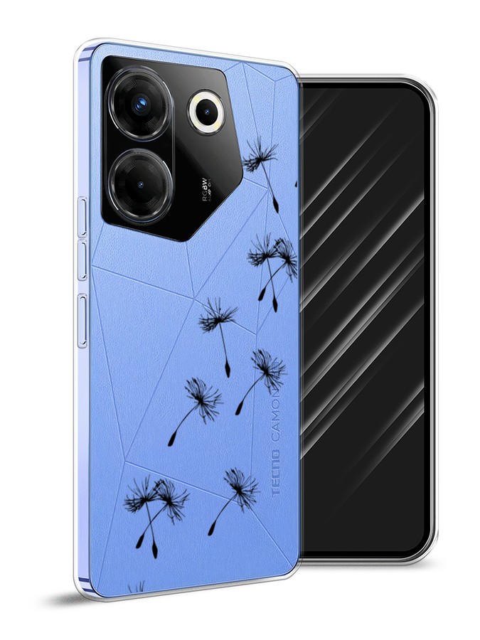 

Чехол Awog на Tecno Camon 20 Pro 5G "Летящие одуванчики", Черный, 304050-8