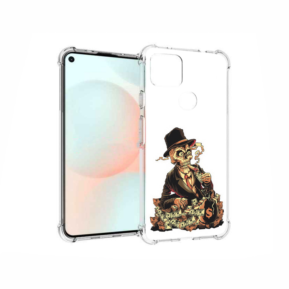 

Чехол MyPads Tocco для Google Pixel 5A нарисованный череп с сигаретой, Прозрачный, Tocco