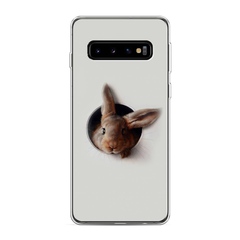 

Чехол на Samsung Galaxy S10 "Любопытный кролик", Серый;коричневый, 27050-1