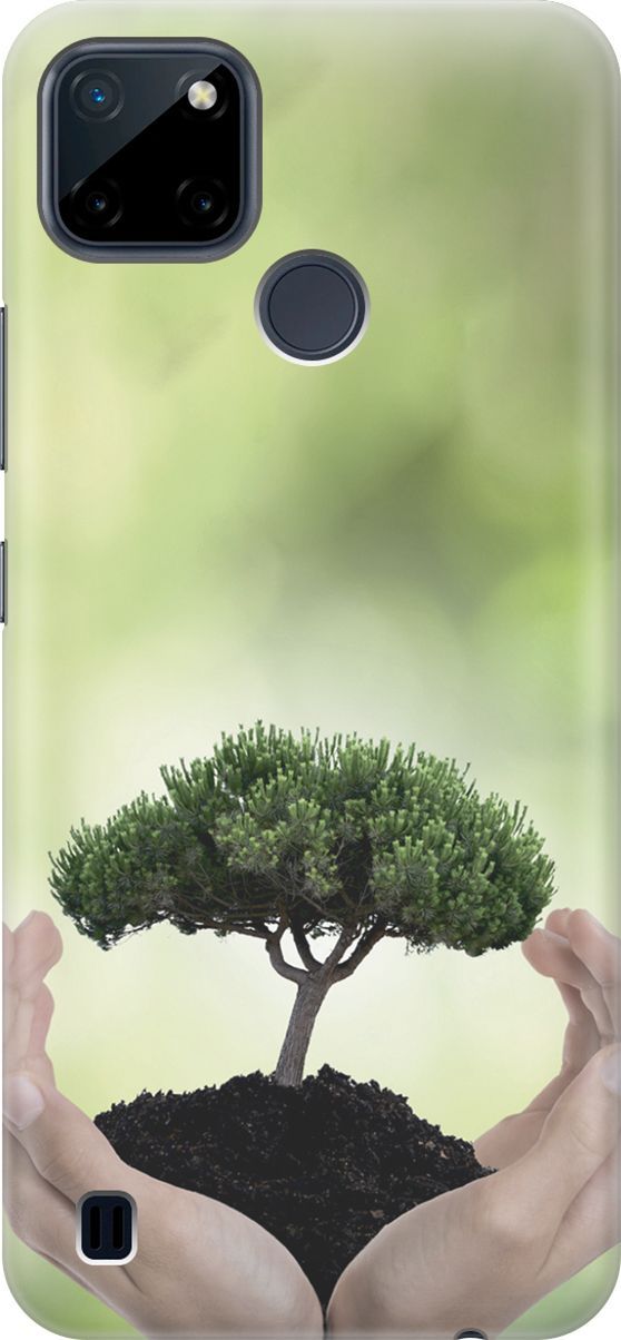 

Силиконовый чехол на Realme C21Y "Оберегайте природу", Бежевый;зеленый, 4881