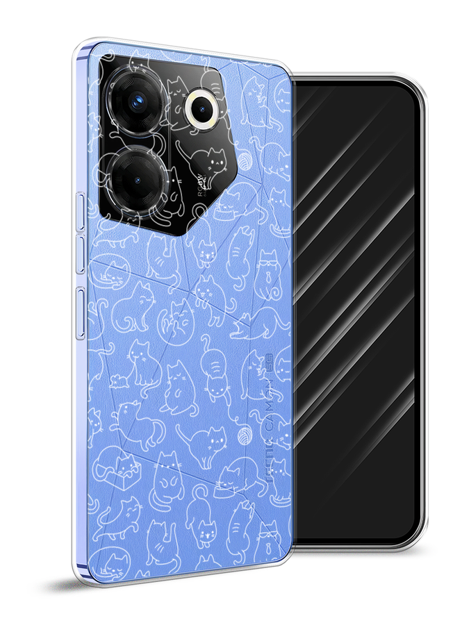 

Чехол Awog на Tecno Camon 20 Pro 5G "Шкодливые котики", Прозрачный;бежевый, 304050-2