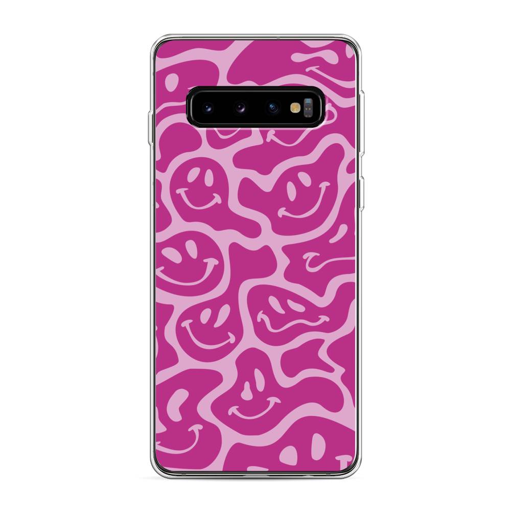 

Чехол на Samsung Galaxy S10 "Расплывчатые смайлики розовые", Фиолетовый, 27050-6