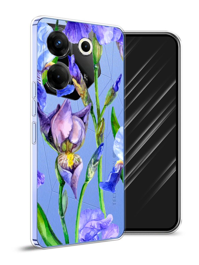 

Чехол Awog на Tecno Camon 20 Pro 5G "Синие ирисы", Фиолетовый;голубой;зеленый, 304050-8