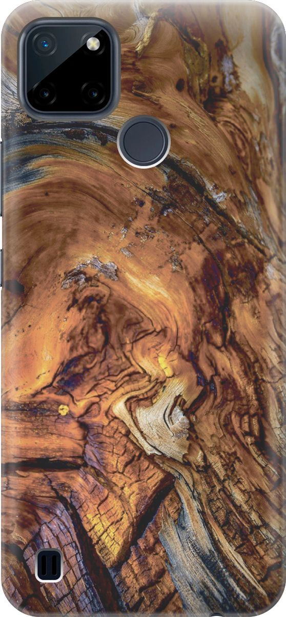 

Силиконовый чехол на Realme C21Y "Деревянный узор", Коричневый;черный, 4872