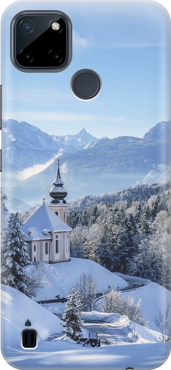 

Силиконовый чехол на Realme C21Y "Заснеженные горы", Голубой;синий, 4885