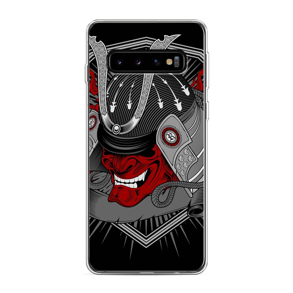 

Чехол на Samsung Galaxy S10 "Красная маска самурая", Белый;красный;черный, 27050-4