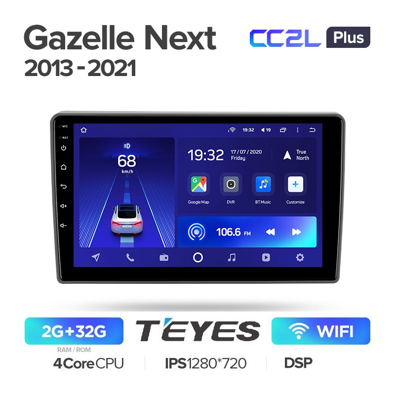 Автомагнитола Teyes CC2L Plus 2/32Гб GAZ Gazelle Next 2013-2021 ANDROID