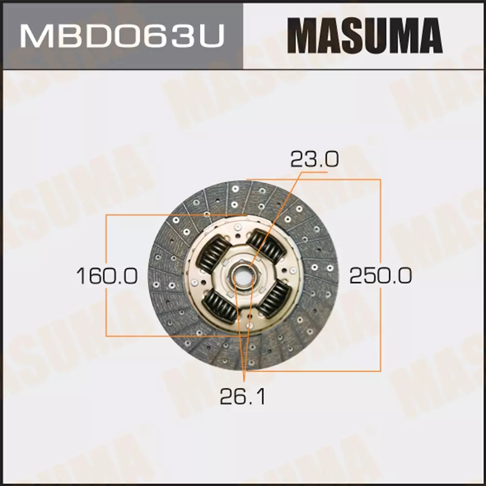 Диск сцепления Mitsubishi Pajero/Montero 2.8TD 94-00 Masuma MBD063U