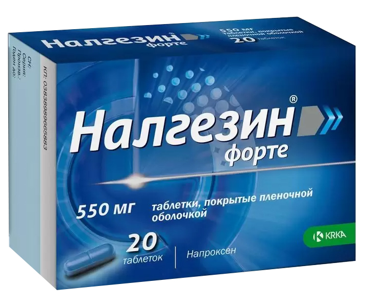 Купить Налгезин Форте таблетки покрытые пленочной оболочкой 550 мг 20 шт., KRKA