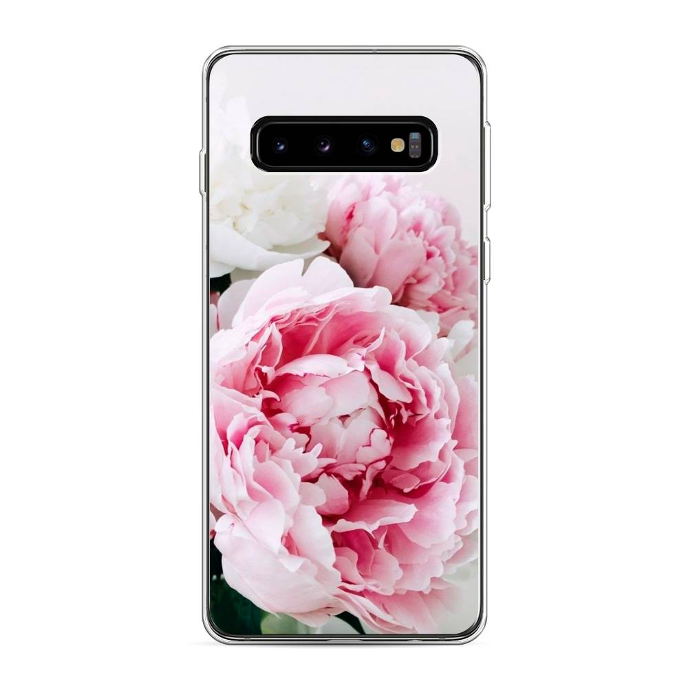 

Чехол на Samsung Galaxy S10 "Розовые и белые пионы", Розовый;белый, 27050-2