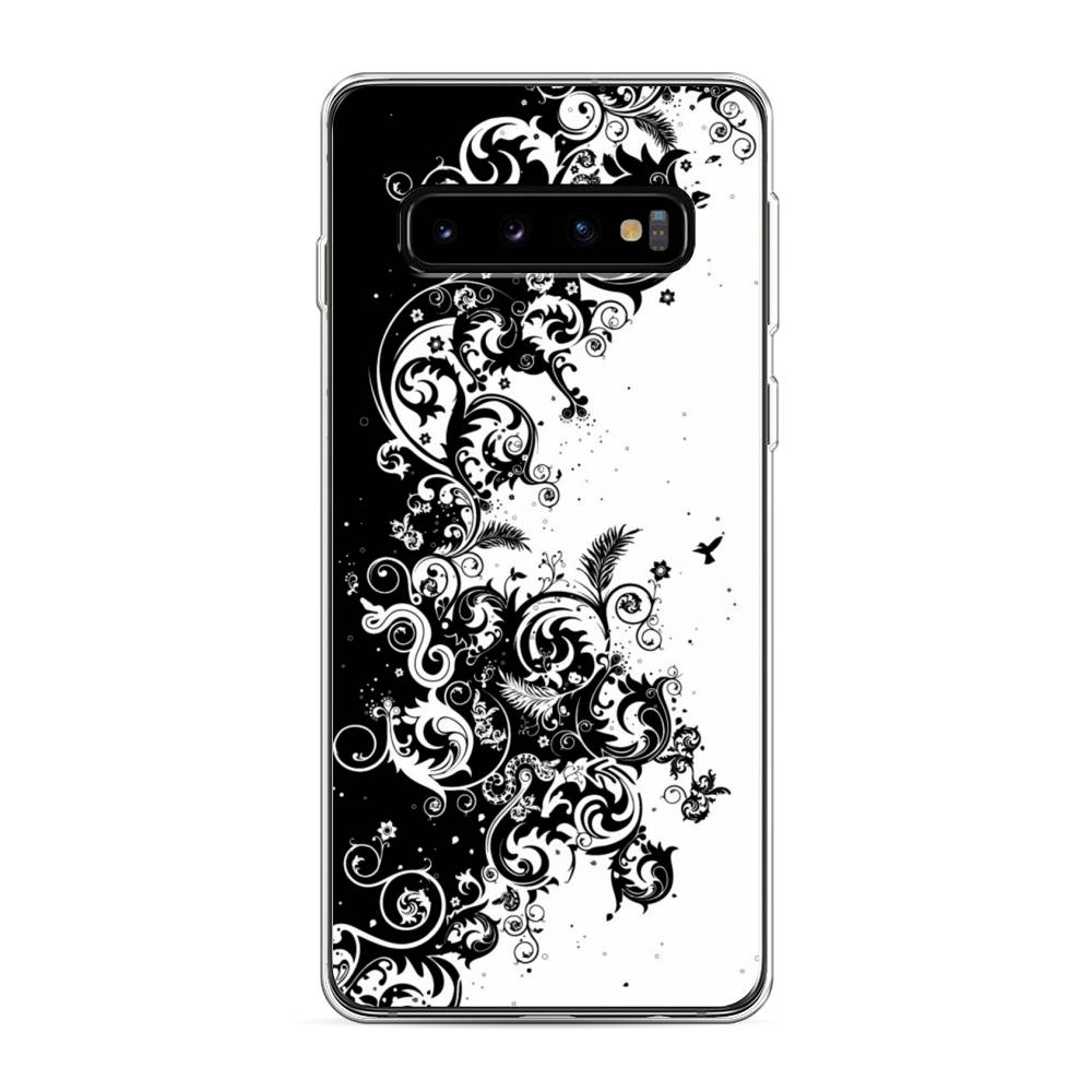 

Чехол на Samsung Galaxy S10 "Черно белый узор", Белый;черный;серый, 27050-3
