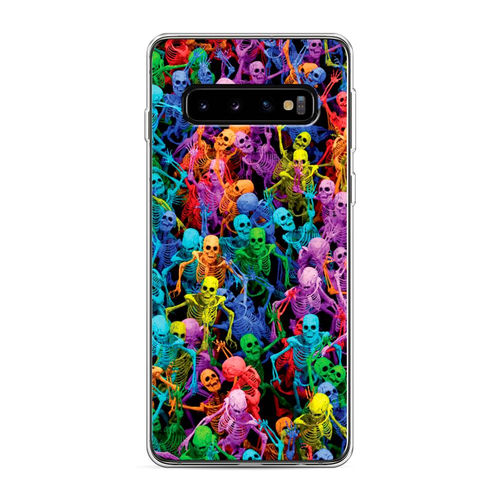 

Чехол на Samsung Galaxy S10 "Вечеринка скелетов", Фиолетовый;желтый;оранжевый, 27050-6