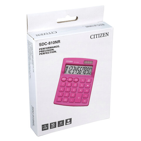 

Калькулятор настольный Citizen SDC-810NRPKE розовый 124 х 102 мм