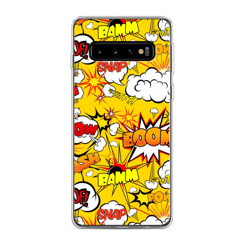 

Чехол на Samsung Galaxy S10 "Поп Арт эффекты", Желтый;белый;оранжевый, 27050-6