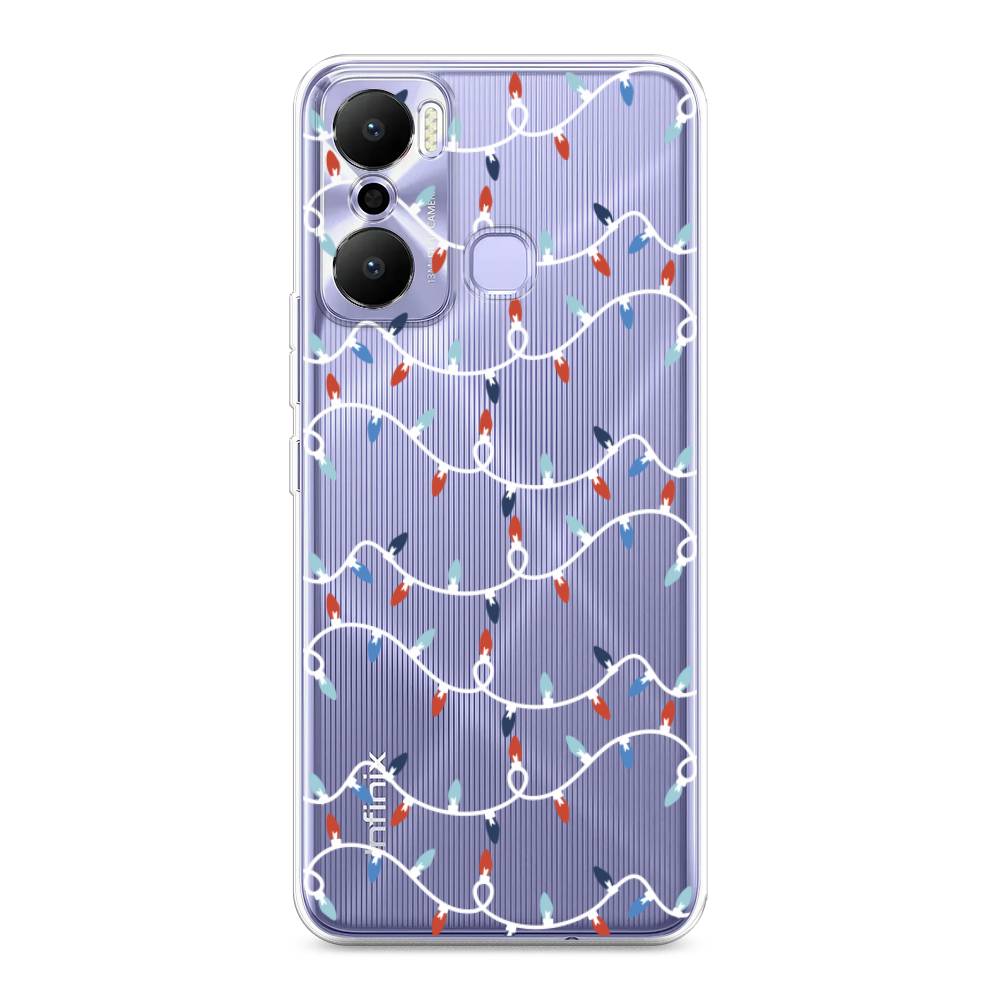 

Чехол на Infinix Hot 20 Play "Разноцветная гирлянда", Белый;красный;синий, 3103550-5