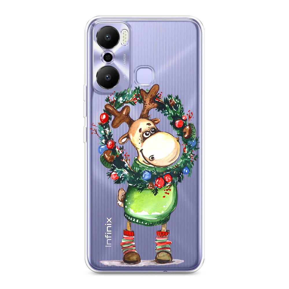 

Чехол на Infinix Hot 20 Play "Олень с новогодним венком", 3103550-4
