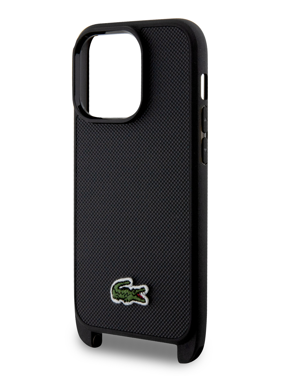 Чехол Lacoste для iPhone 15 Pro с фирменным ремешком Hard Black