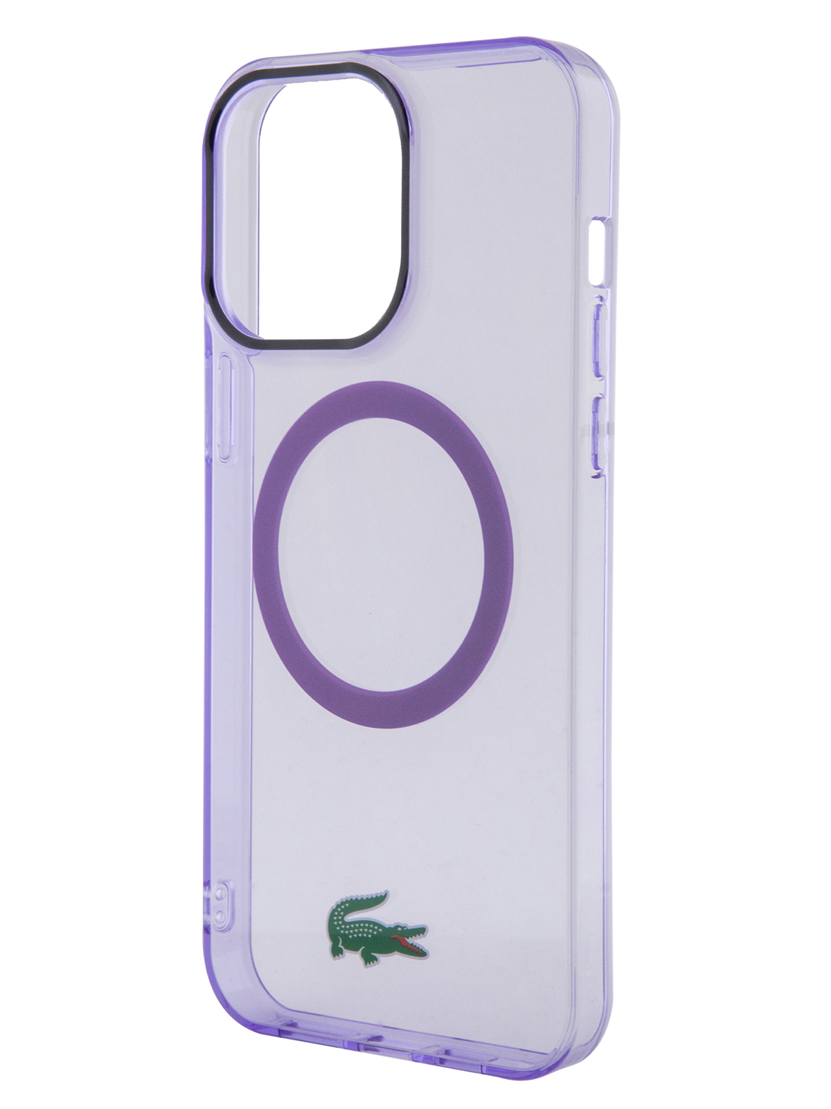 Чехол Lacoste для iPhone 15 Pro Max Croc logo с Magsafe Hard Transparent Parme 600014572090 фиолетовый