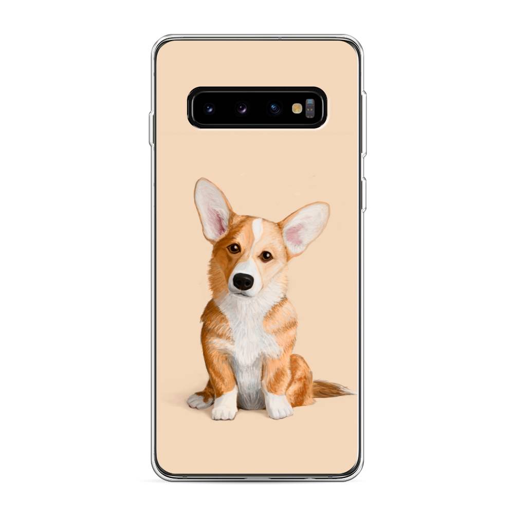 

Чехол на Samsung Galaxy S10 "Грустный Корги", Коричневый;бежевый, 27050-1