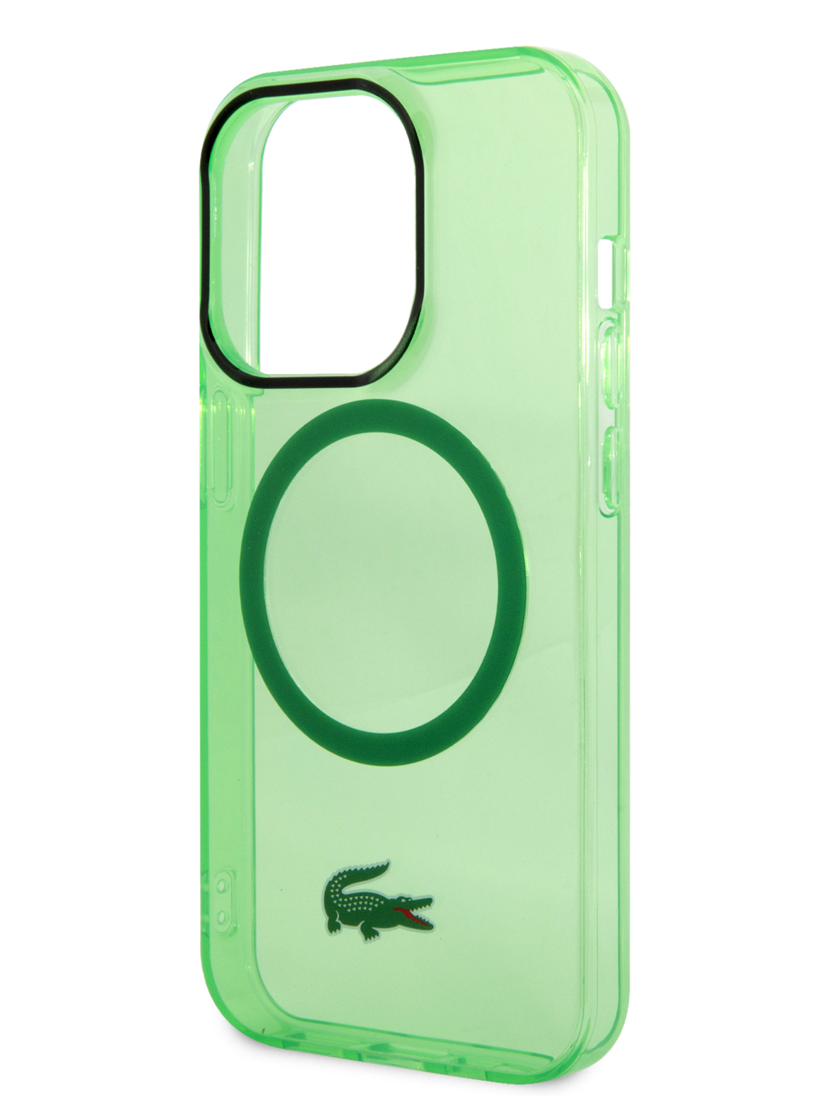 Чехол Lacoste для iPhone 15 Pro Max Croc logo с Magsafe Hard Transparent Green