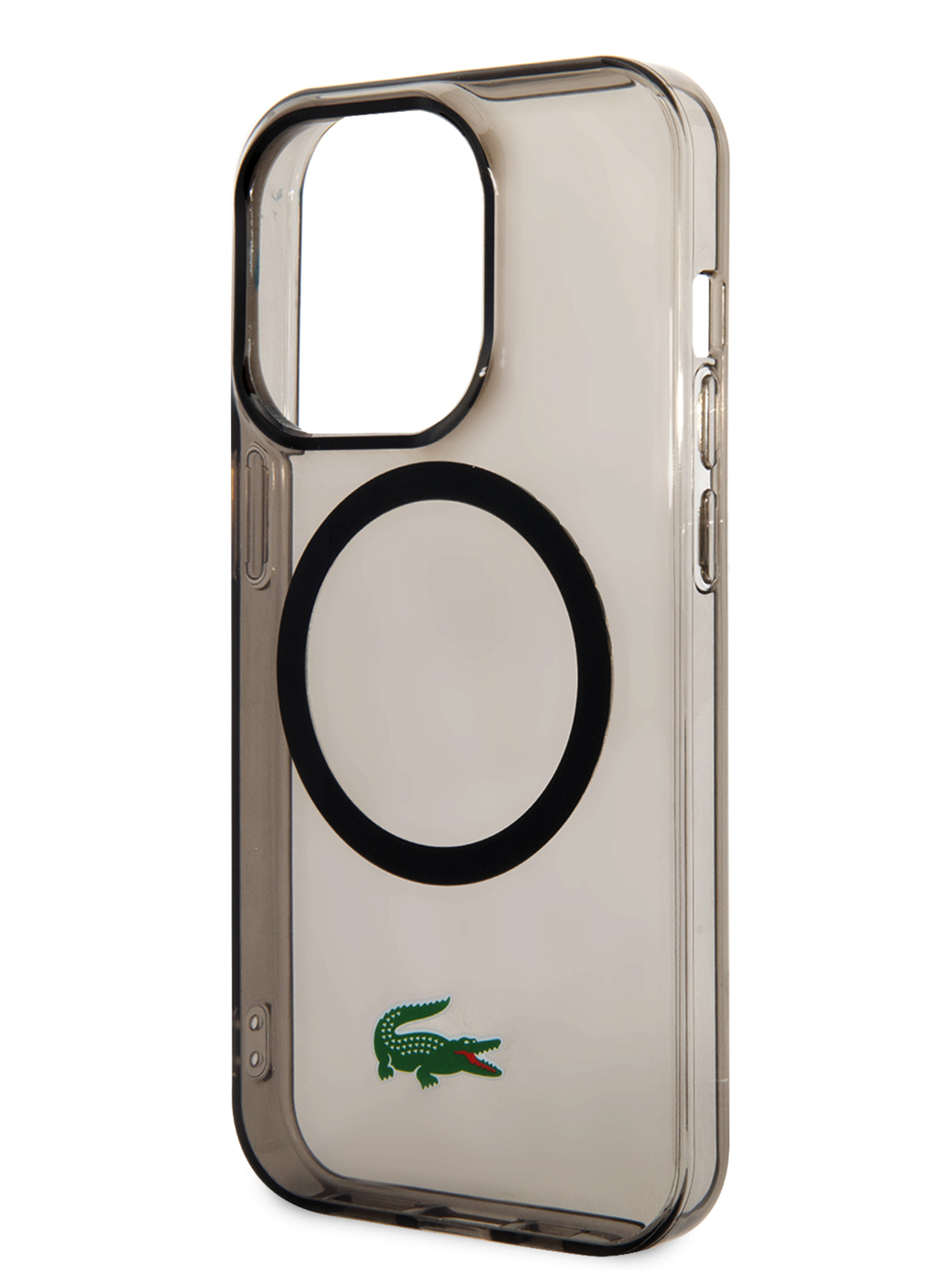 Чехол Lacoste для iPhone 15 Pro Max Croc logo с Magsafe Hard Transparent Black