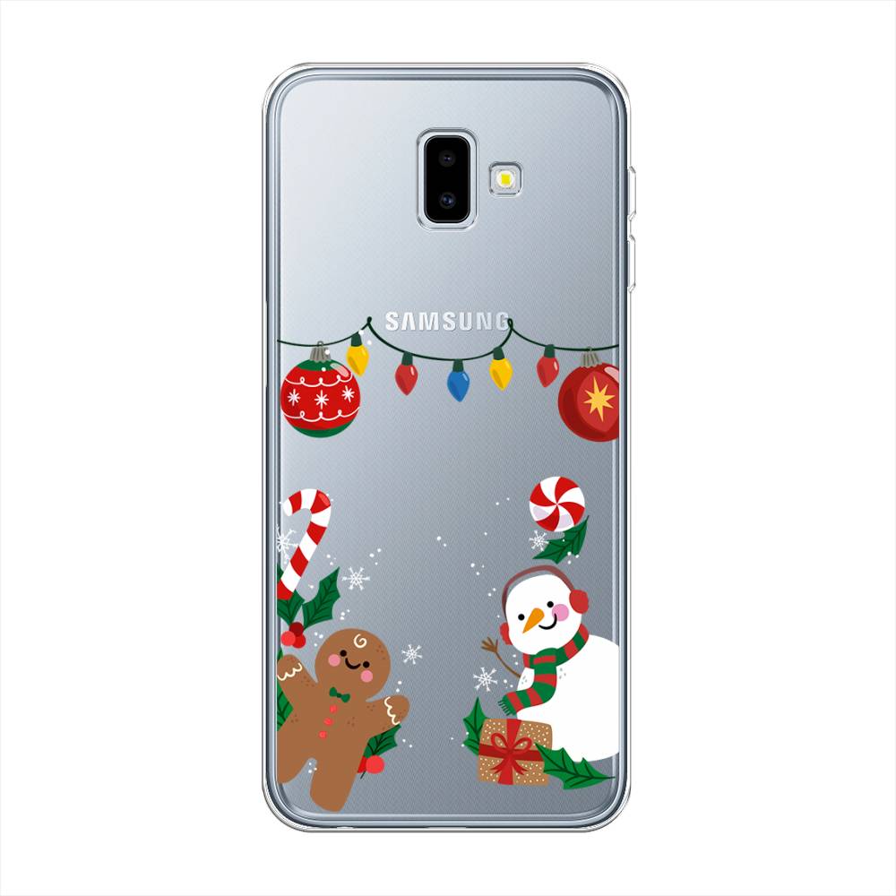

Чехол на Samsung Galaxy J6 Plus 2018 "Новогоднее настроение", Коричневый;красный;зеленый, 26950-5