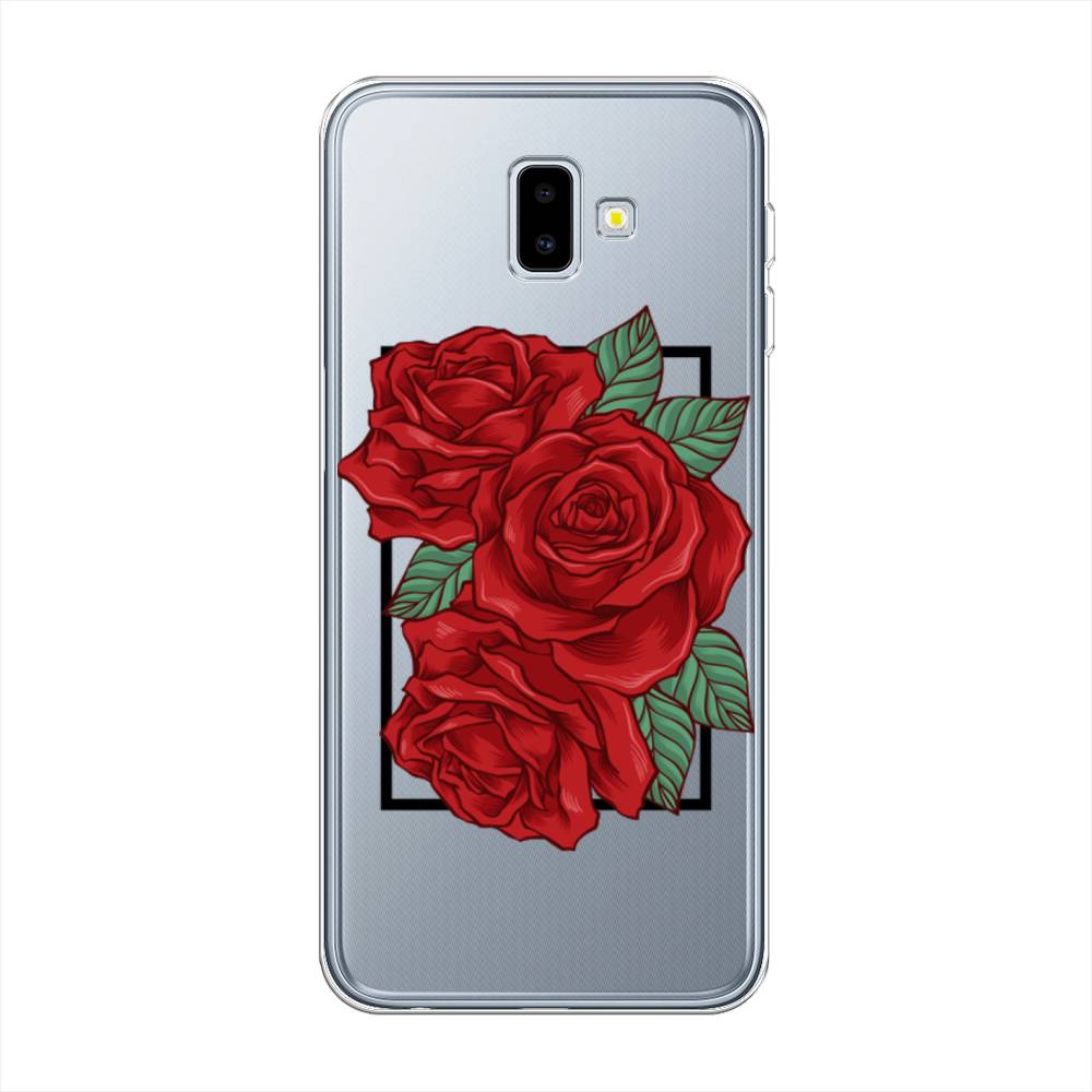 

Чехол на Samsung Galaxy J6 Plus 2018 "Три алые розы", Красный, 26950-2