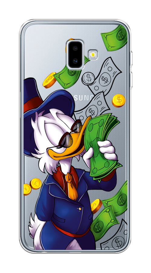 

Чехол на Samsung Galaxy J6 Plus 2018 "Scrooge McDuck with Money", Синий;зеленый;белый, 26950-6