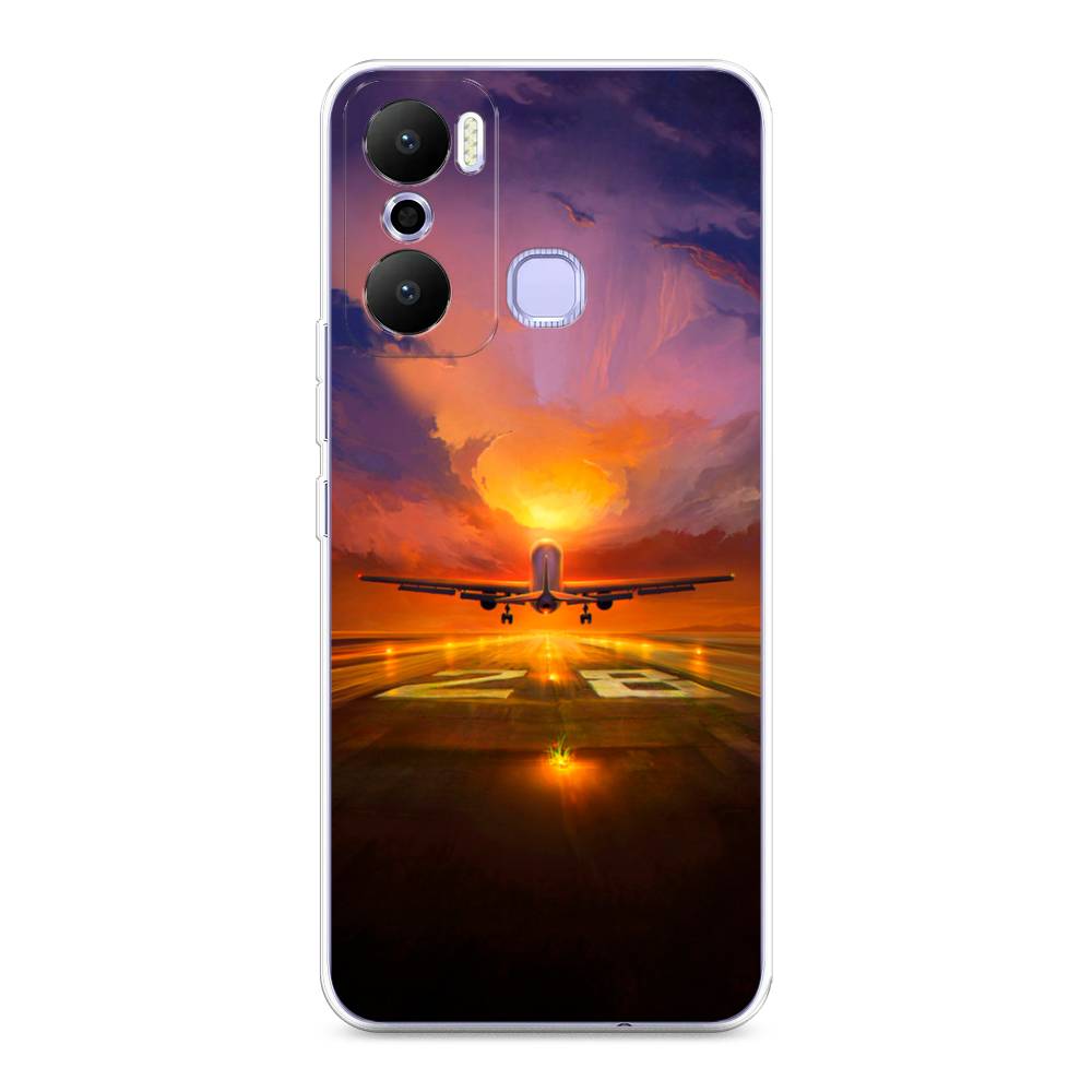

Чехол на Infinix Hot 20 Play "Самолет на посадке", Оранжевый;синий, 3103550-6